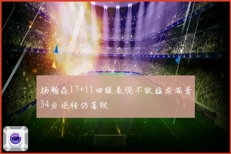 杨瀚森17+11回暖表现不敌猛龙混音34分逆转仍落败